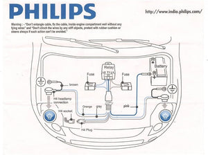 Philips 12003XM H4 Heavy Duty Relay Wiring Kit for High Power (100/90W or 130/100W)