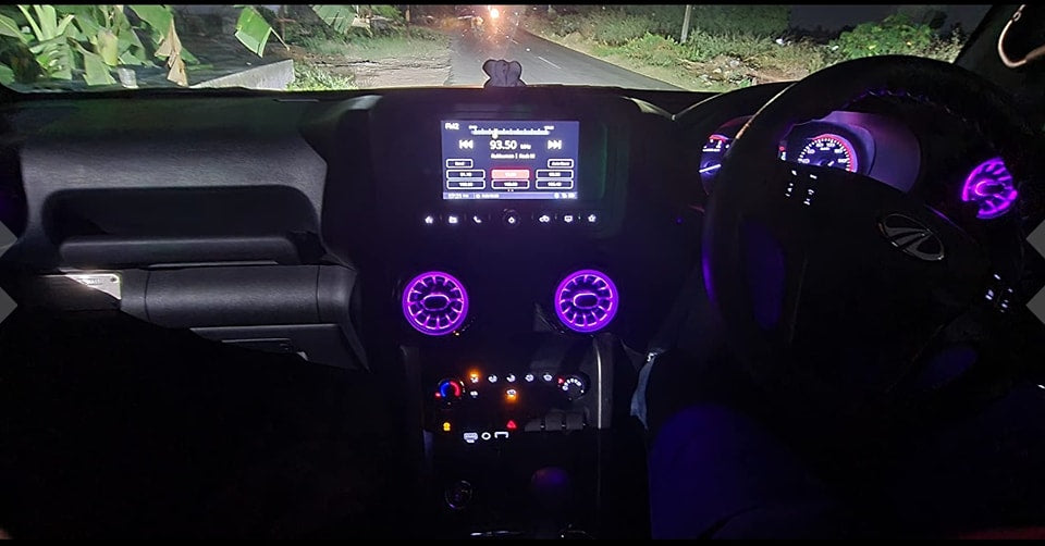 Mahindra Thar 2020 - AMG Style AC Vents With RGB LED Effect and Wireless Remote Control